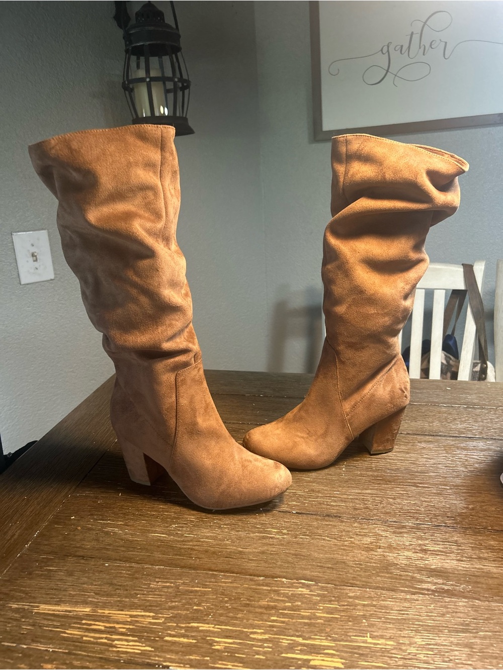 Ophelia Roe slouch suede boots size 8.5